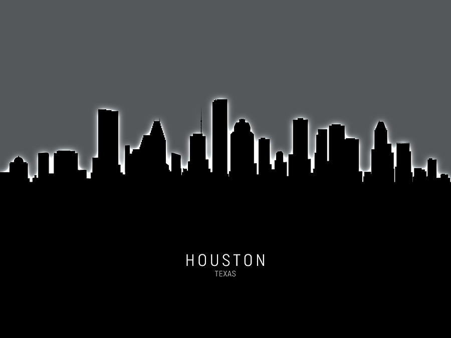 Houston Texas Skyline #34 Digital Art by Michael Tompsett