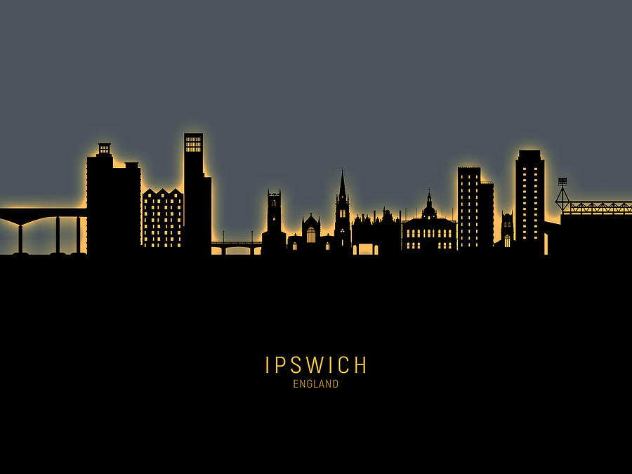 Ipswich England Skyline #34 Digital Art by Michael Tompsett