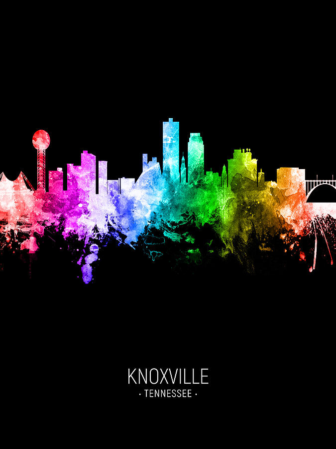 Knoxville Digital Art - Knoxville Tennessee Skyline #34 by Michael Tompsett