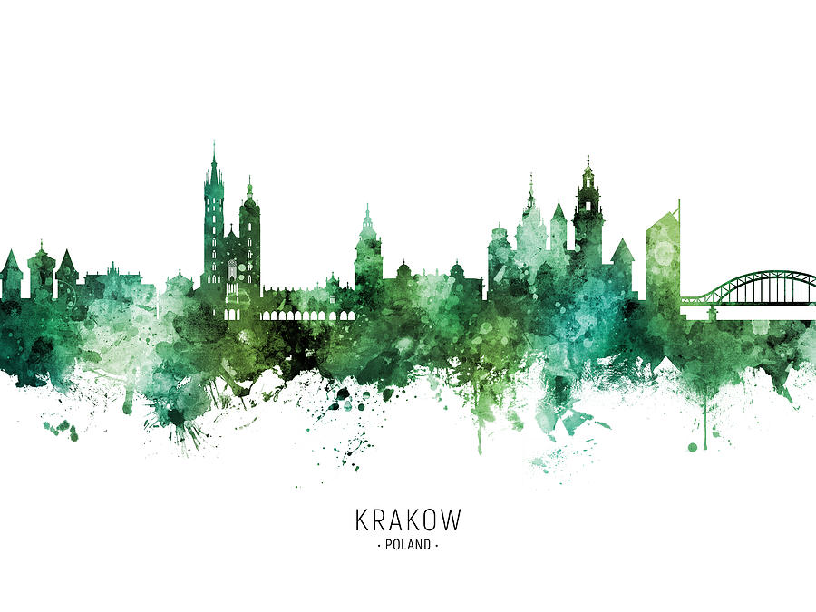 Krakow Poland Skyline #34 Digital Art by Michael Tompsett