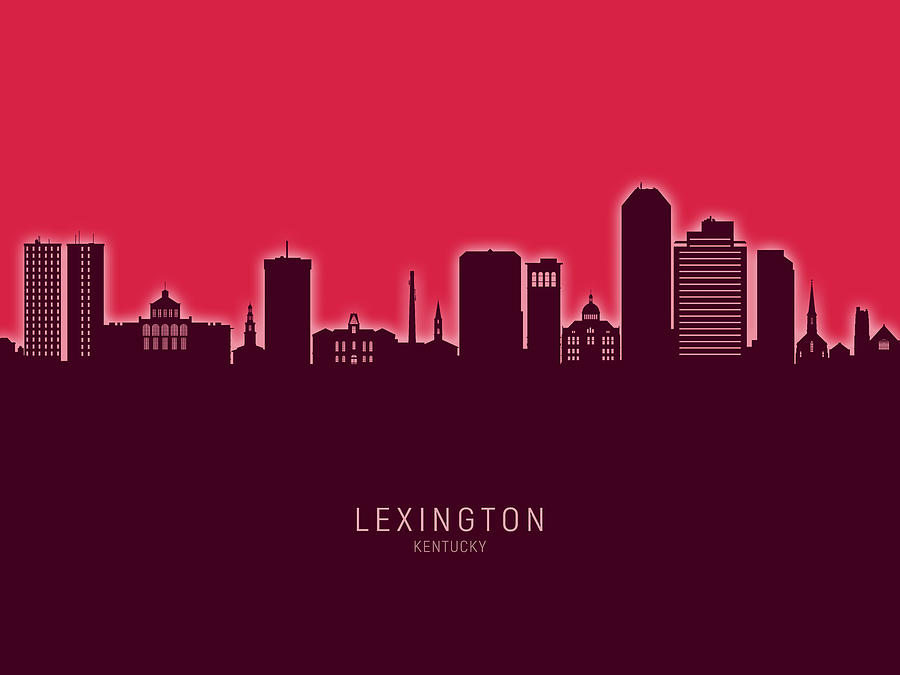Lexington Digital Art - Lexington Kentucky Skyline #24 by Michael Tompsett