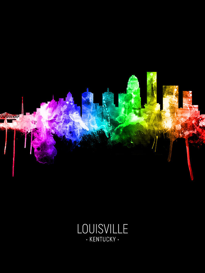 Louisville Kentucky City Skyline #34 Digital Art by Michael Tompsett