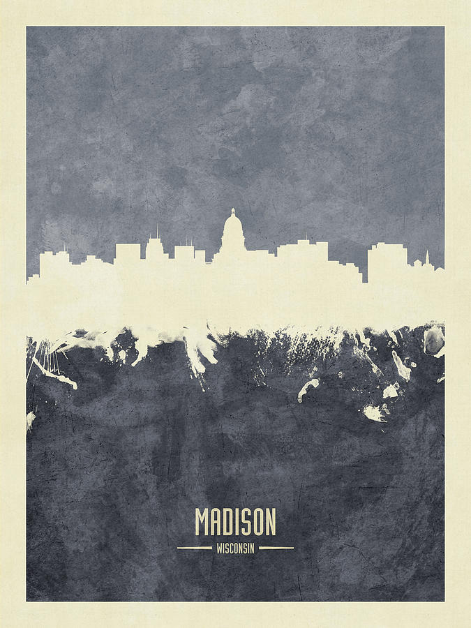Madison Wisconsin Skyline #34 Digital Art by Michael Tompsett