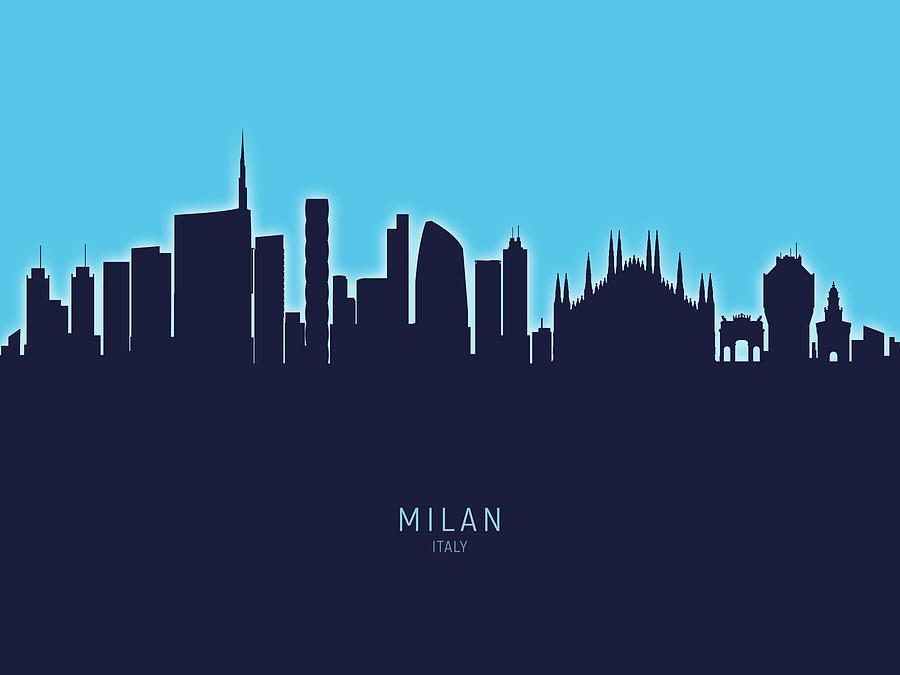 Milan Italy Skyline Digital Art by Michael Tompsett | Fine Art America