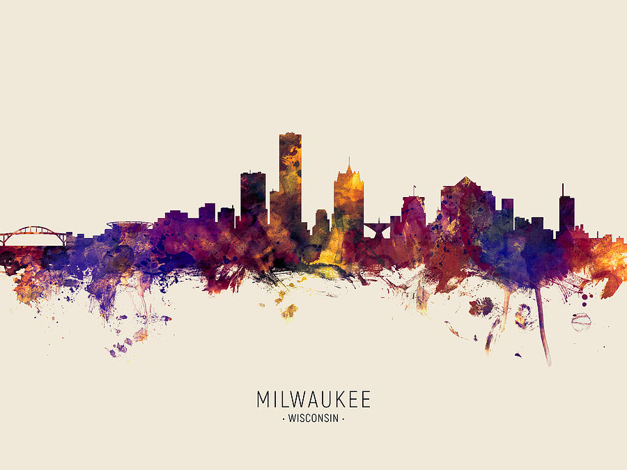 Milwaukee Wisconsin City Map Coffee Mug by Michael Tompsett - Pixels