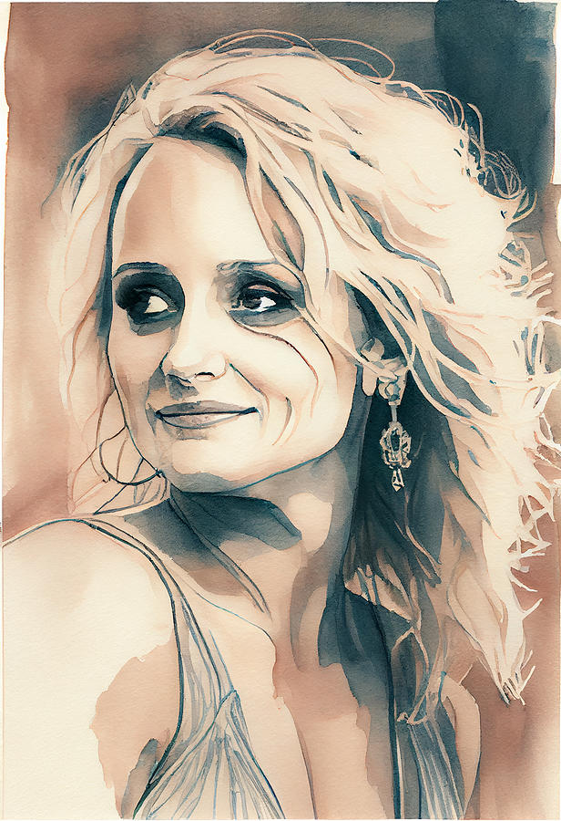 Miranda Lambert Watercolour #34 Mixed Media by Tim Hill - Fine Art America