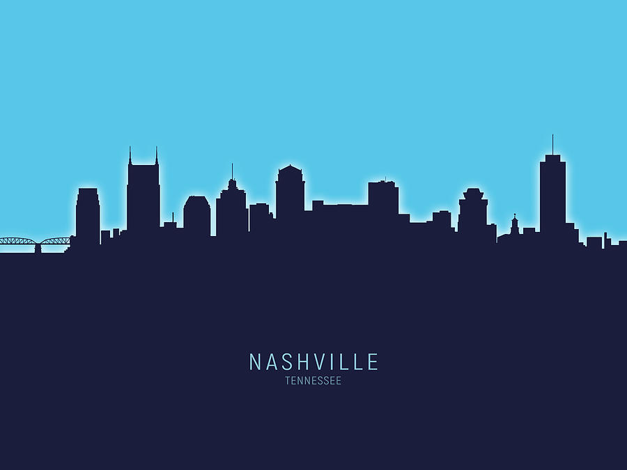 Nashville Tennessee Skyline #34 Digital Art by Michael Tompsett