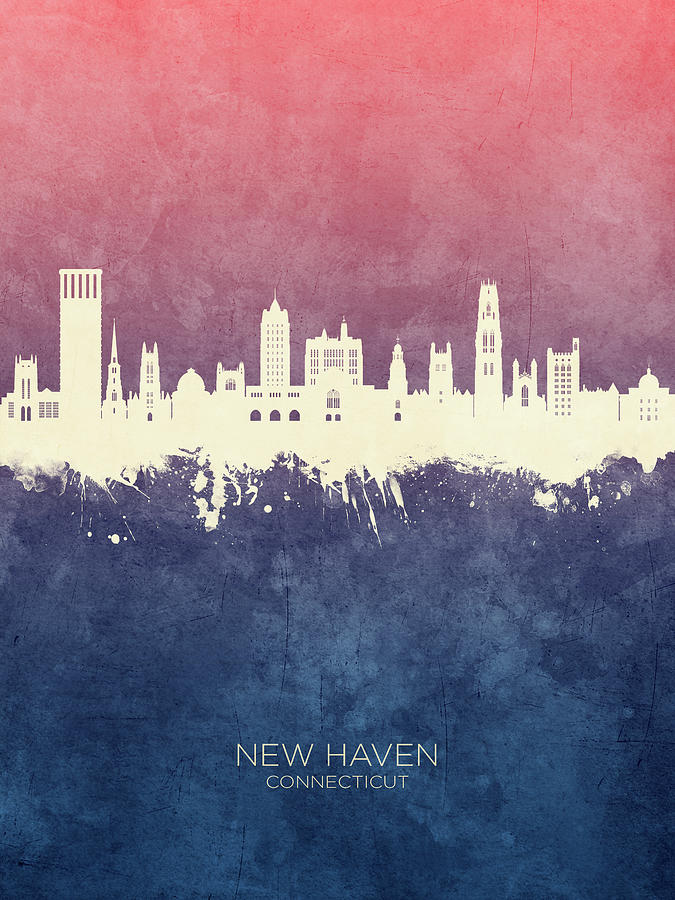 New Haven Connecticut Skyline #34 Digital Art by Michael Tompsett