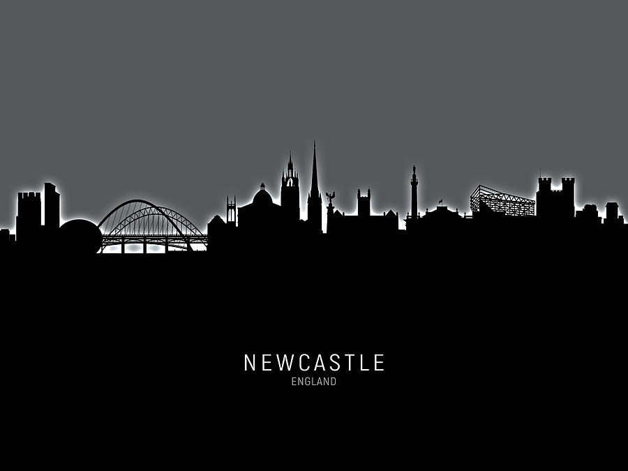 Newcastle England Skyline #34 Digital Art by Michael Tompsett