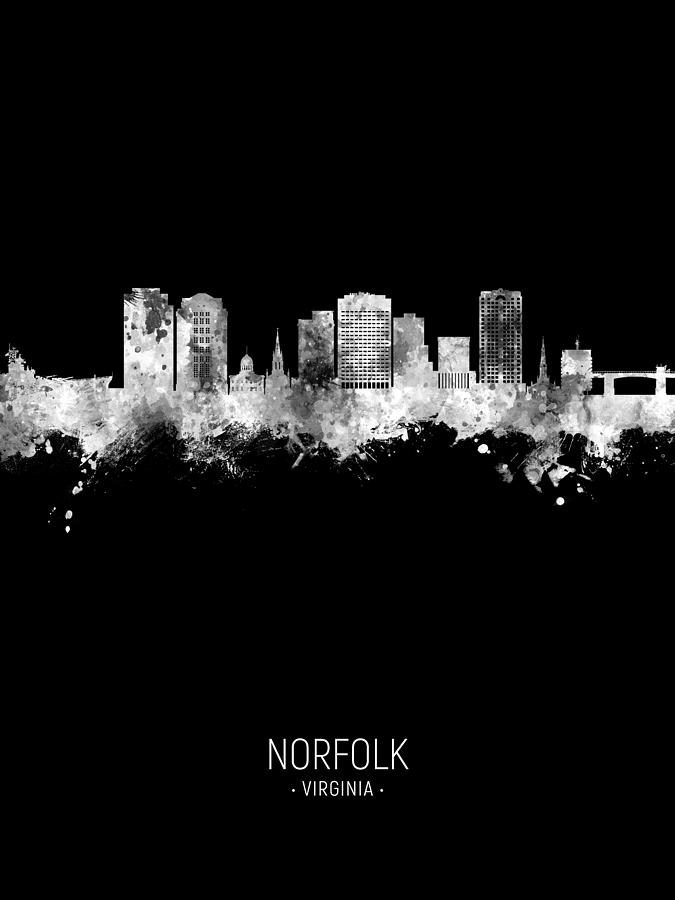 Norfolk Virginia Skyline #11 Digital Art by Michael Tompsett