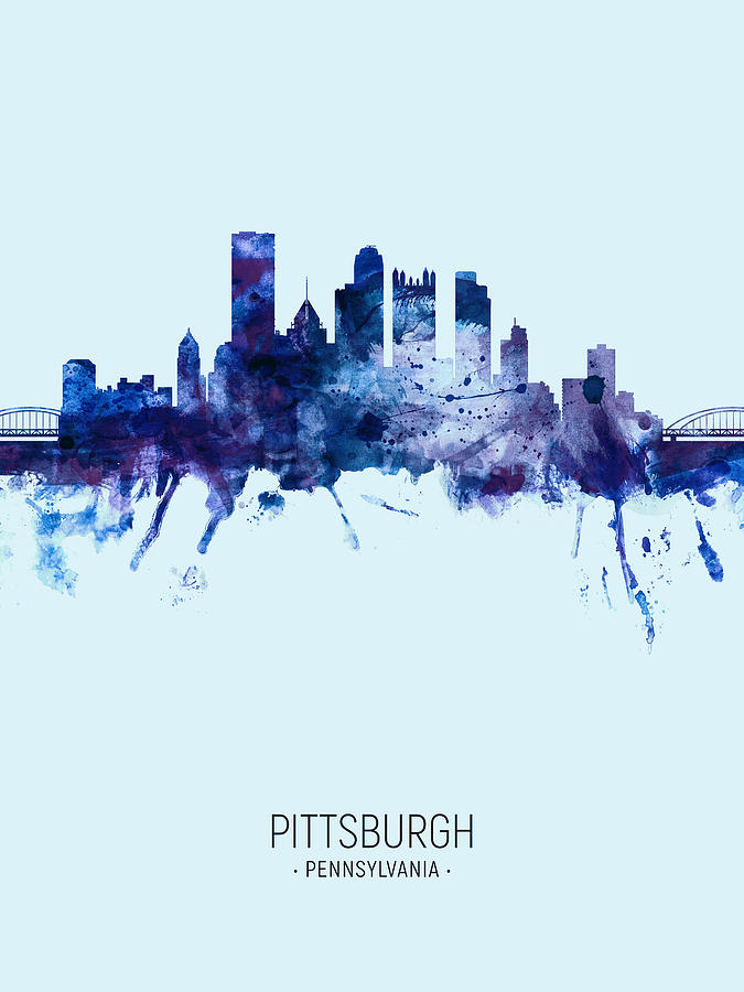 Pittsburgh Pennsylvania Skyline #34 Digital Art by Michael Tompsett
