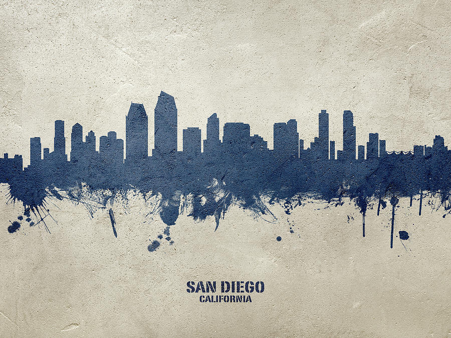 San Diego California Skyline Digital Art By Michael Tompsett 