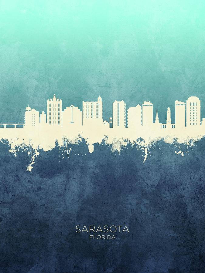 Sarasota Florida Skyline #34 Digital Art by Michael Tompsett