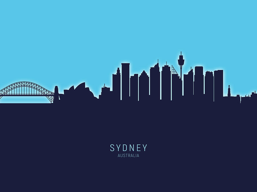 Sydney Skyline Digital Art - Sydney Australia Skyline #34 by Michael Tompsett