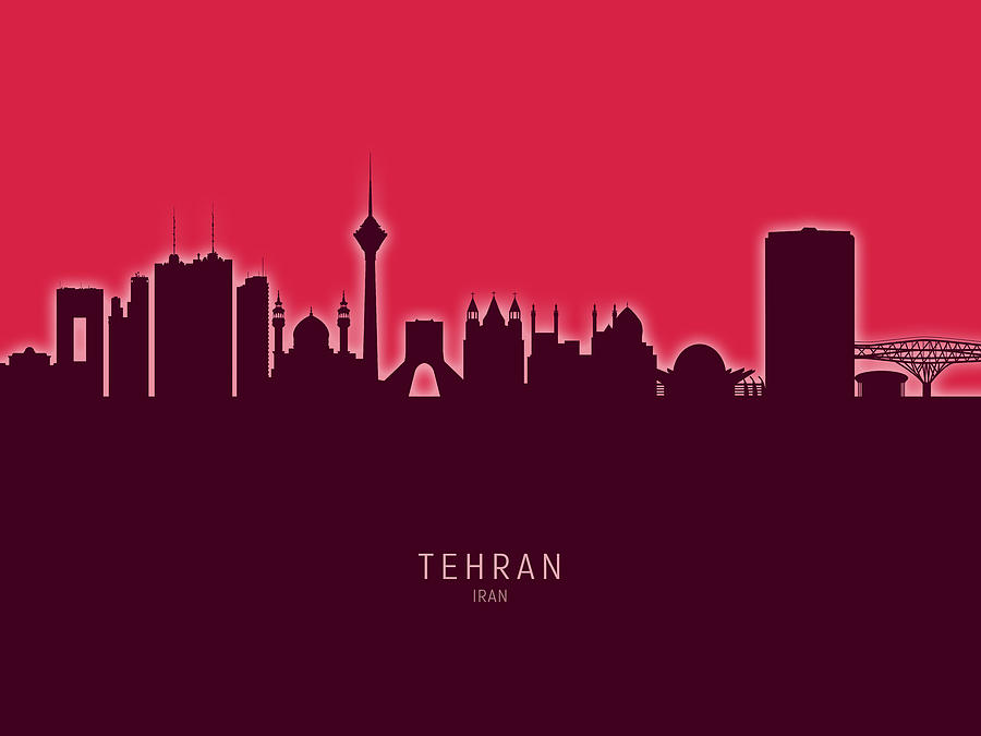 Tehran Iran Skyline #34 Digital Art by Michael Tompsett