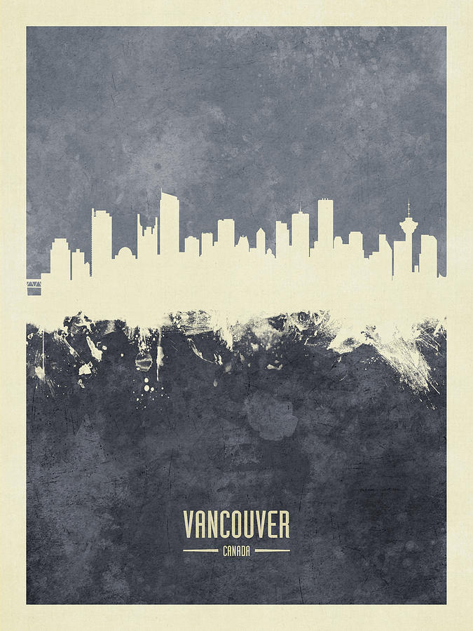 Vancouver Canada Skyline #34 Digital Art by Michael Tompsett