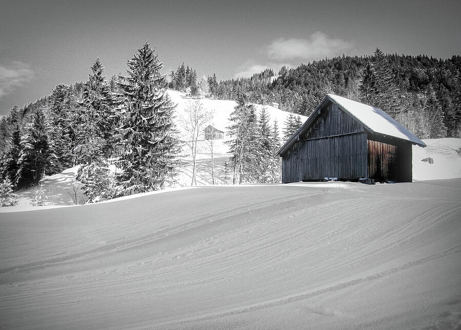 Winter Barn Majesty Photograph