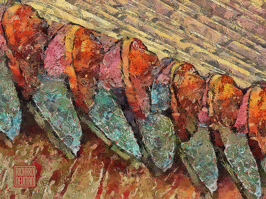 Abstract Mixed Media - 346 Colorful Roof Tiles, Sanxia Temple, New Taipei City, Taiwan by Richard Neuman Architectural Gifts