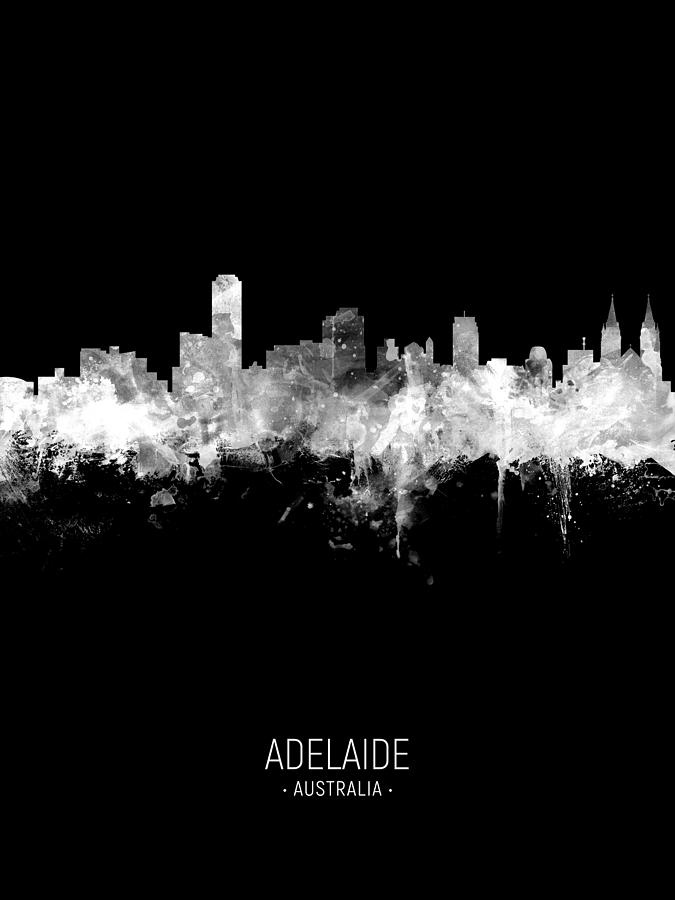 Skyline Digital Art - Adelaide Australia Skyline #35 by Michael Tompsett