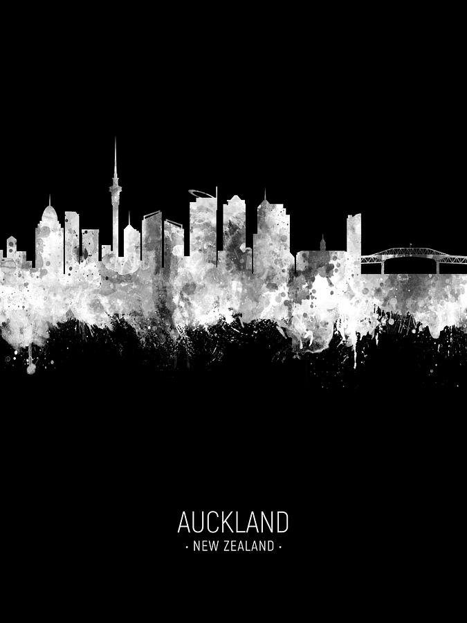 Skyline Digital Art - Auckland New Zealand Skyline #35 by Michael Tompsett