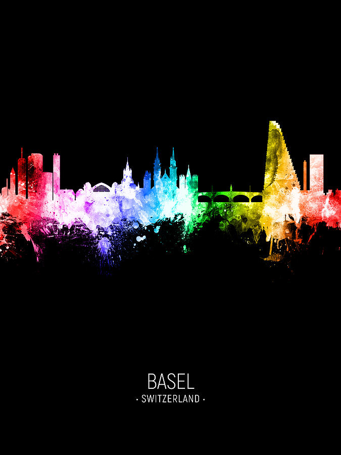Basel Switzerland Skyline #35 Digital Art by Michael Tompsett