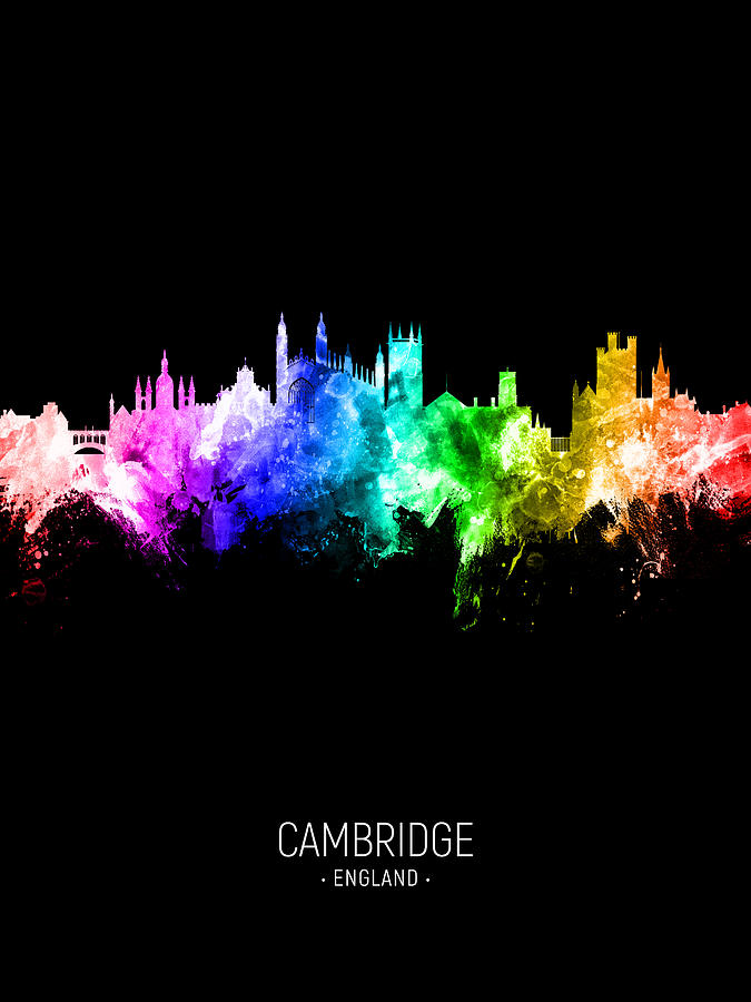 Cambridge Digital Art - Cambridge England Skyline #35 by Michael Tompsett
