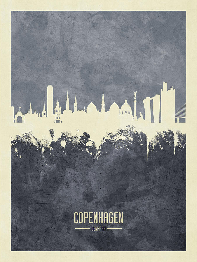 Copenhagen Denmark Skyline #35 Digital Art by Michael Tompsett