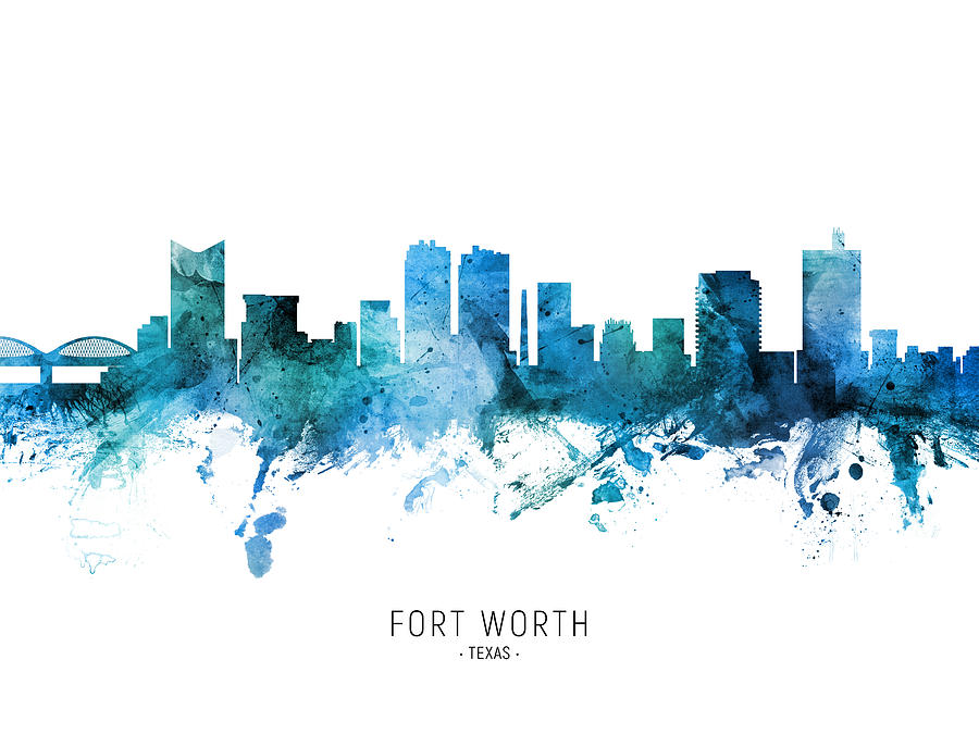 Fort Worth Texas Skyline #35 Digital Art by Michael Tompsett
