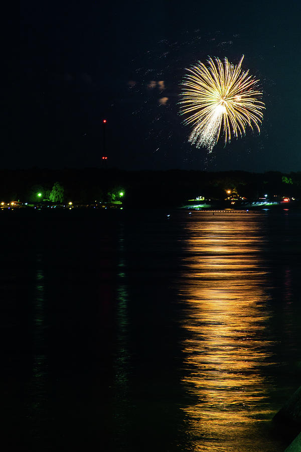 Grand Lake Fireworks Photograph by Michael Munster