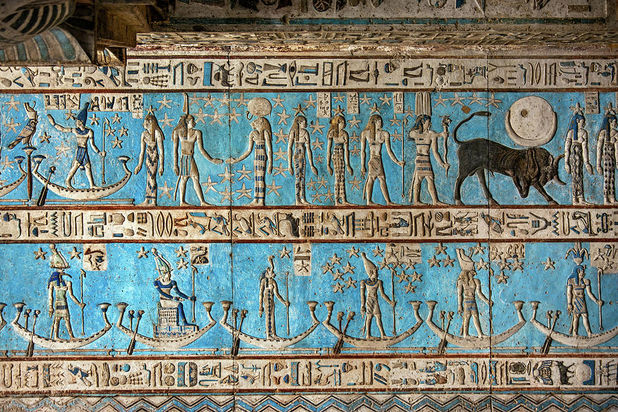 Hieroglyphic carvings in ancient egyptian temple #35 Photograph by Mikhail Kokhanchikov