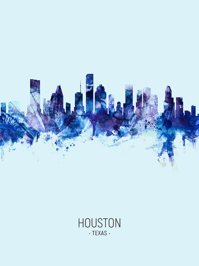 Houston Texas Skyline #35 Digital Art by Michael Tompsett