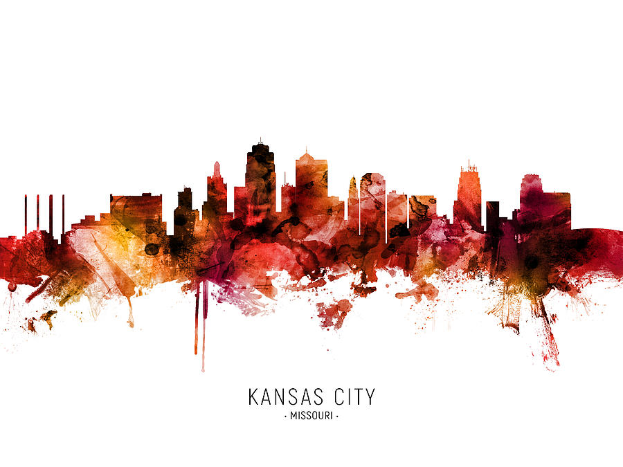 Kansas City Missouri Skyline #35 Digital Art by Michael Tompsett