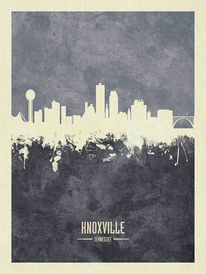 Knoxville Digital Art - Knoxville Tennessee Skyline #35 by Michael Tompsett