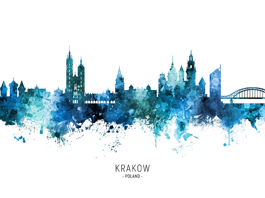 Krakow Poland Skyline #35 Digital Art by Michael Tompsett
