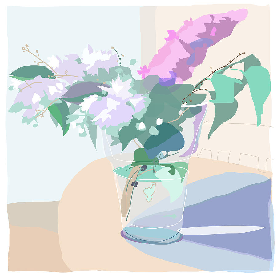 0057-Lilacs Digital Art by Anke Classen