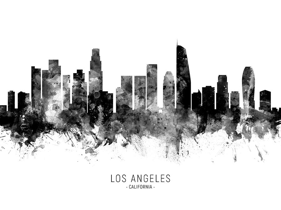 Los Angeles California Skyline #35 Digital Art by Michael Tompsett