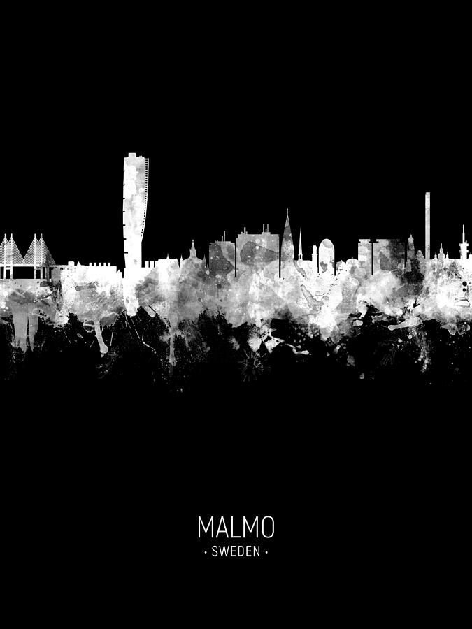 Malmo Sweden Skyline #35 Digital Art by Michael Tompsett