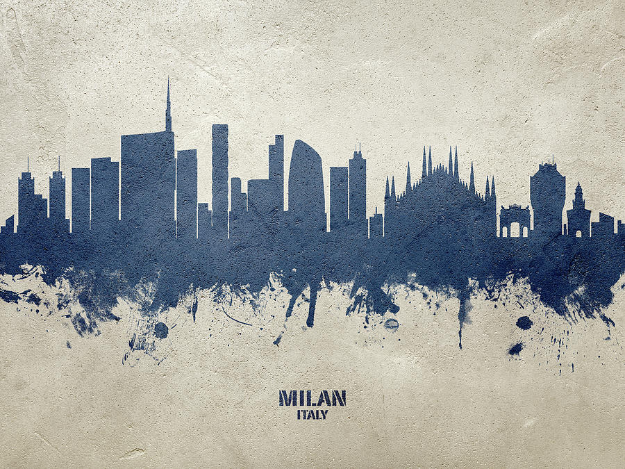 Milan Italy Skyline #35 Digital Art by Michael Tompsett