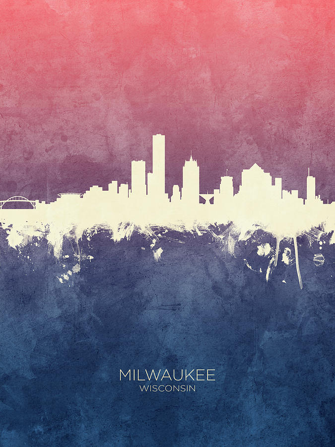 Milwaukee Wisconsin Skyline #35 Digital Art by Michael Tompsett