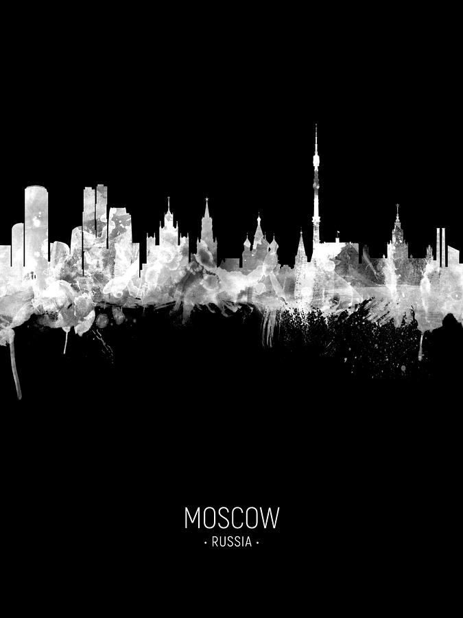Moscow Digital Art - Moscow Russia Skyline #35 by Michael Tompsett