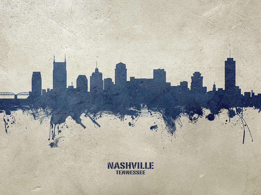 Nashville Tennessee Skyline #35 Digital Art by Michael Tompsett