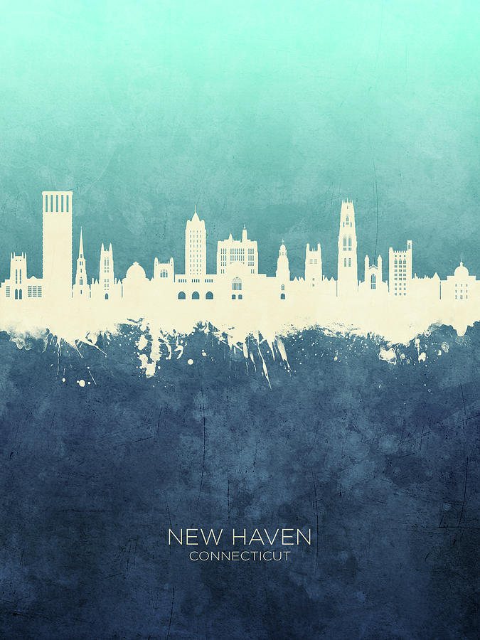 New Haven Connecticut Skyline #35 Digital Art by Michael Tompsett
