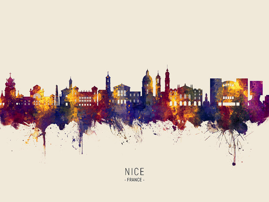 Nice France Skyline Digital Art by Michael Tompsett | Fine Art America