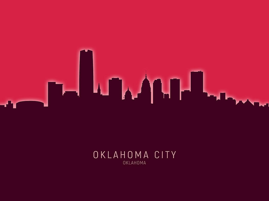 Oklahoma City Skyline #35 Digital Art by Michael Tompsett