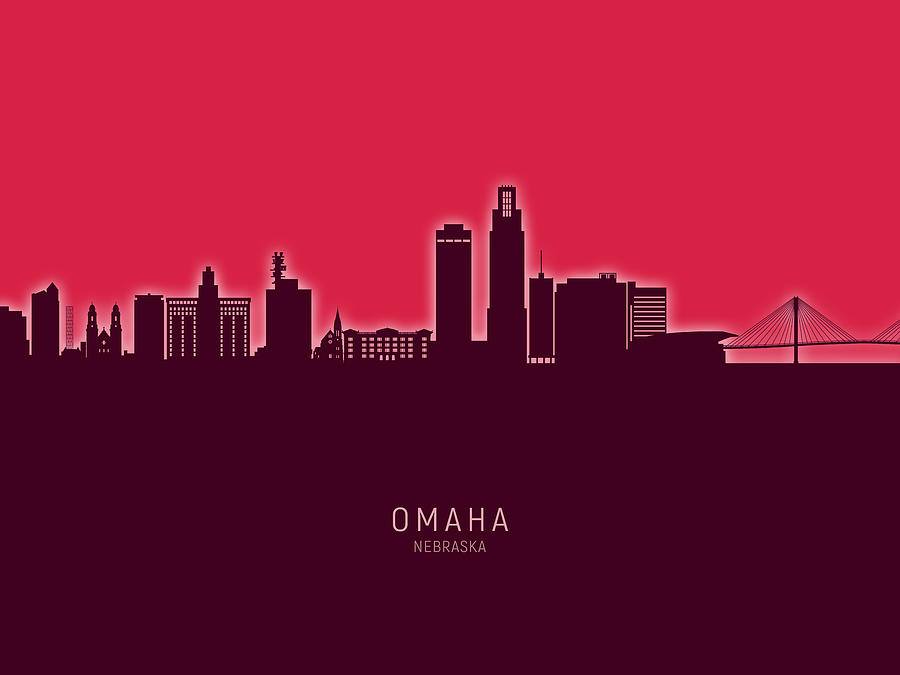 Omaha Nebraska Skyline #35 Digital Art by Michael Tompsett