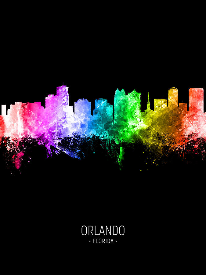 Orlando Florida Skyline #35 Digital Art by Michael Tompsett