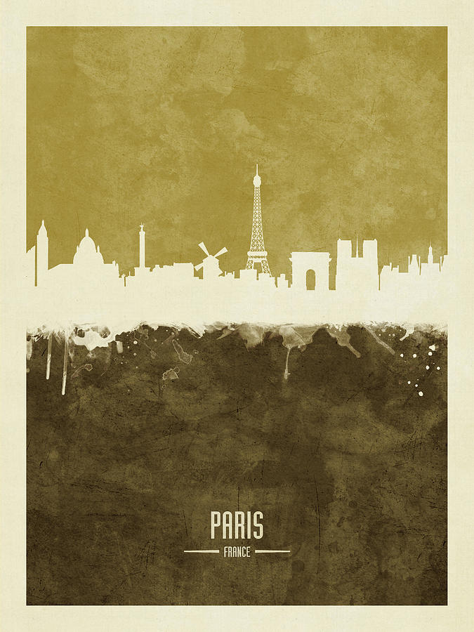 Paris France Skyline #35 Digital Art by Michael Tompsett
