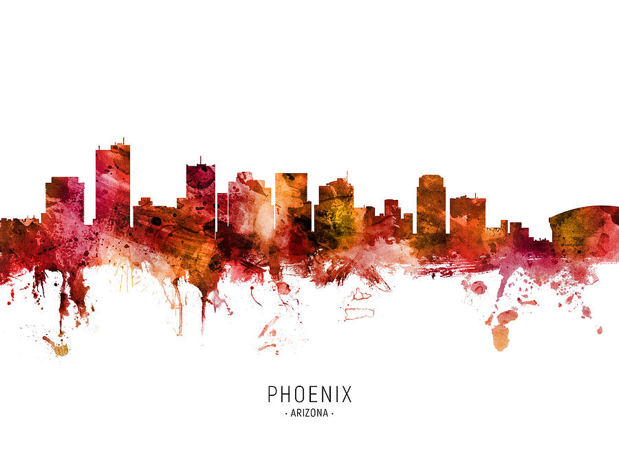 Phoenix Arizona Skyline Digital Art by Michael Tompsett - Fine Art America