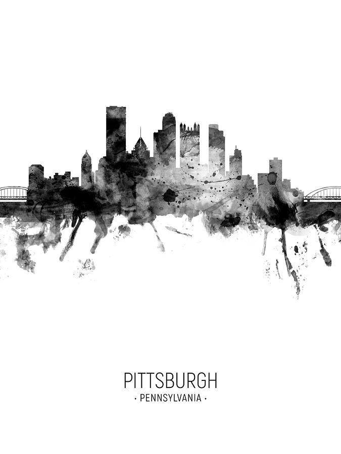 Pittsburgh Digital Art - Pittsburgh Pennsylvania Skyline #35 by Michael Tompsett