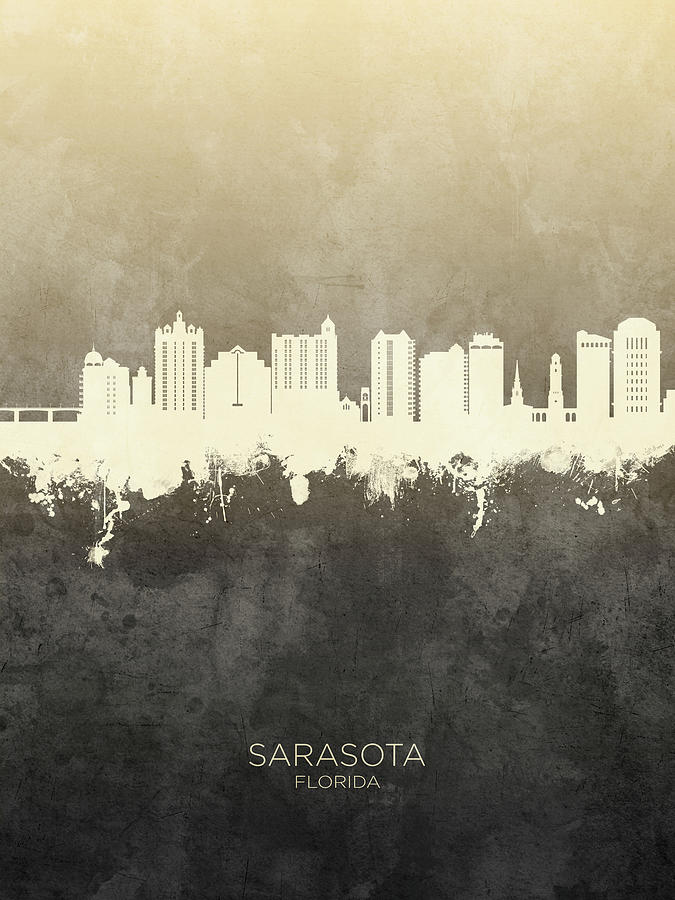 Sarasota Florida Skyline #35 Digital Art by Michael Tompsett